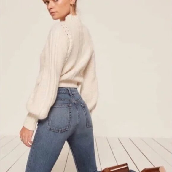 Reformation Winona Mid Rise Button Fly Jeans - Picture 2 of 5